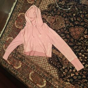 Pink Cropped Hoodie